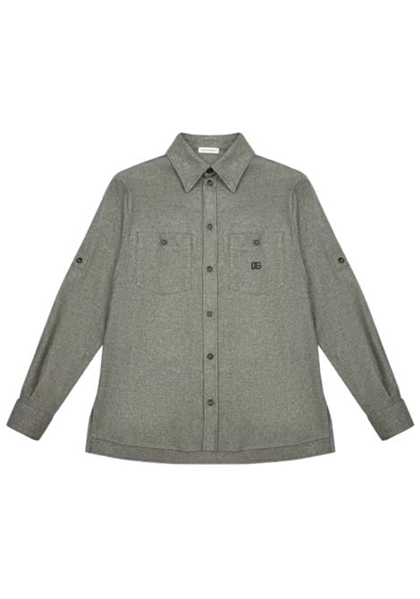 Camicia bambino in misto lana DOLCE E GABBANA | GL44S58/MAGRIGIO
