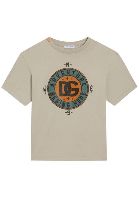 Beige cotton T-shirt for children DOLCE E GABBANA | GL4JTHV/MABEIGE