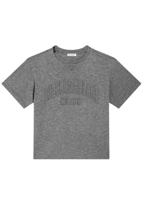 T-shirt bambino grigia in cotone DOLCE E GABBANA | GL4JTIR/MAGRIGIO