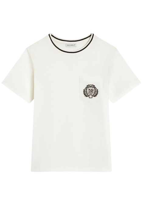 Cream cotton T-shirt for children DOLCE E GABBANA | GL4JTIZ/MAPANNA
