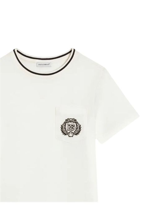 Cream cotton T-shirt for children DOLCE E GABBANA | GL4JTIZ/MAPANNA
