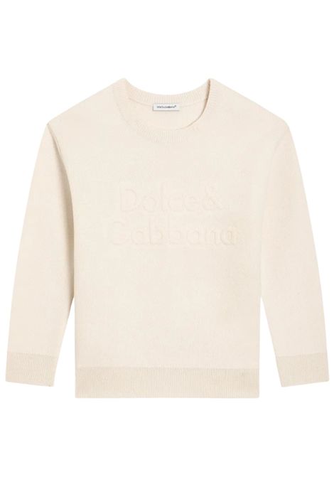 Maglione bambino beige in lana DOLCE E GABBANA | GL4KWE2/MABEIGE