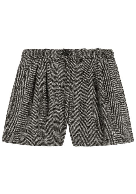 Shorts bambina nero in lana DOLCE E GABBANA | GL53Q46/MANERO