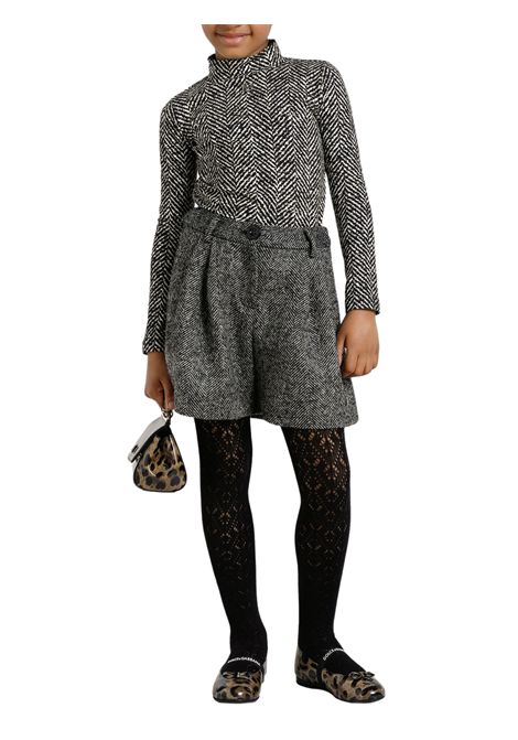 Shorts bambina nero in lana DOLCE E GABBANA | GL53Q46/MANERO