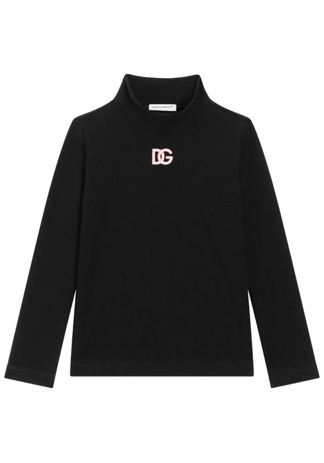 Lupetto bambina nero in cotone DOLCE E GABBANA | GL5JTLE/MANERO