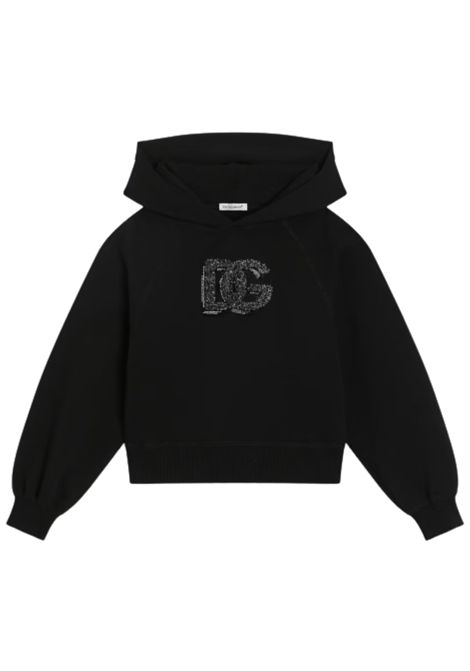 Felpa bambina nera in cotone DOLCE E GABBANA | GL5JWCB/MANERO