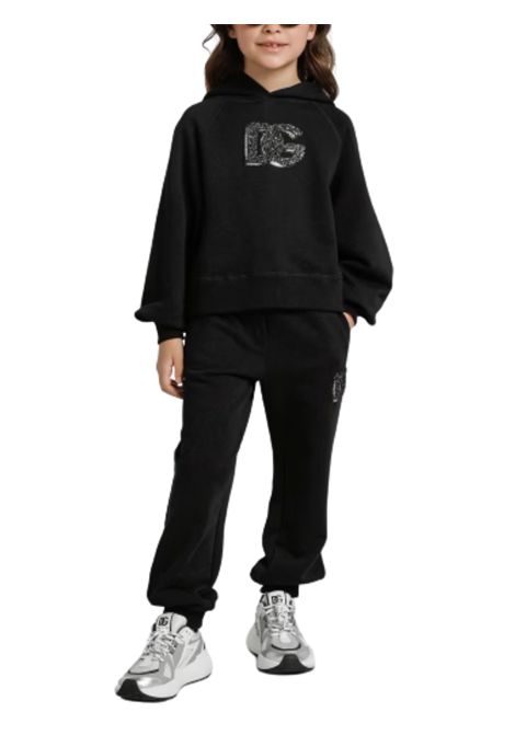 Felpa bambina nera in cotone DOLCE E GABBANA | GL5JWCB/MANERO