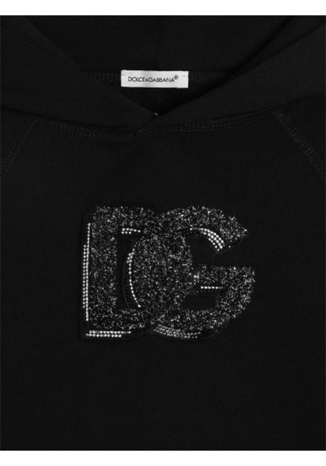 Felpa bambina nera in cotone DOLCE E GABBANA | GL5JWCB/MANERO