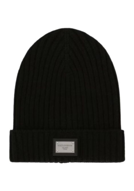 Unisex black wool hat DOLCE E GABBANA | GLBKH82/MANERO