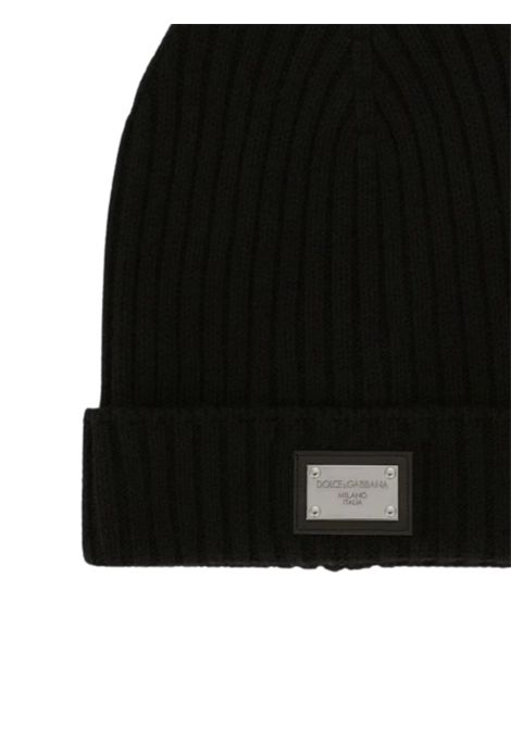 Unisex black wool hat DOLCE E GABBANA | GLBKH82/MANERO