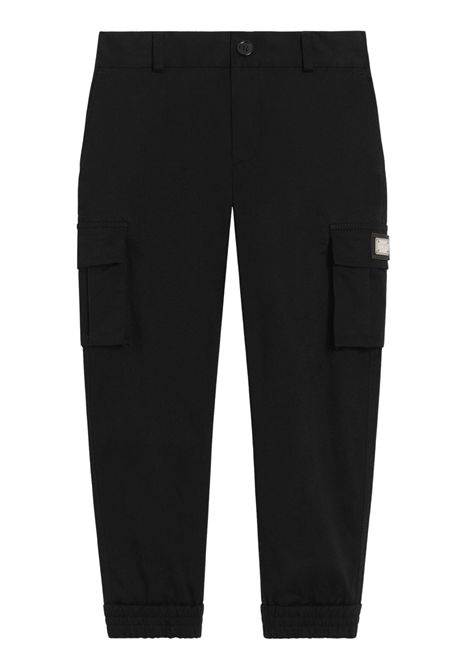 Black cotton trousers for children DOLCE E GABBANA | L44P81/CENERO