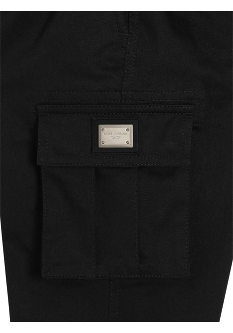 Black cotton trousers for children DOLCE E GABBANA | L44P81/CENERO
