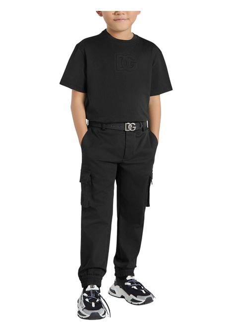 Black cotton trousers for children DOLCE E GABBANA | L44P81/CENERO