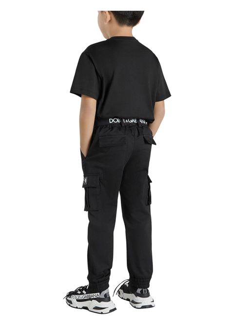 Black cotton trousers for children DOLCE E GABBANA | L44P81/CENERO