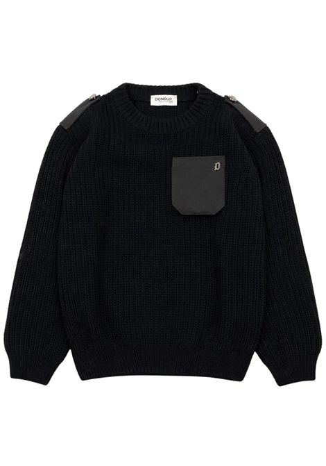 Maglione bambino nero in lana DONDUP | DMMA020/SUNERO