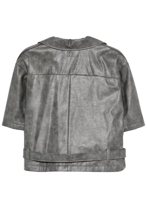 Giubbino bambina grigio in ecopelle Dou dou | DW2P50A0166/ANGRIGIO