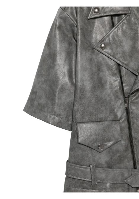 Giubbino bambina grigio in ecopelle Dou dou | DW2P50A0166/ANGRIGIO