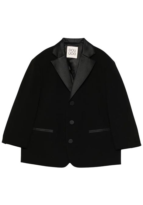 Giacca bambina nera in viscosa Dou dou | DX2A34J0371/ANNERO