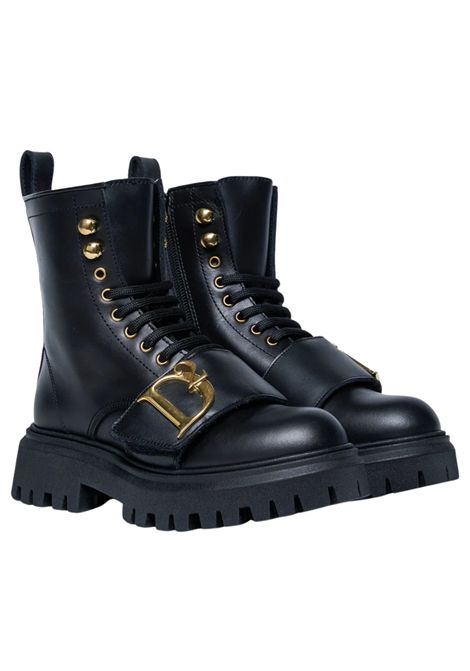 Black leather ankle boots for girls DSQUARED2 | 81420/PIANERO