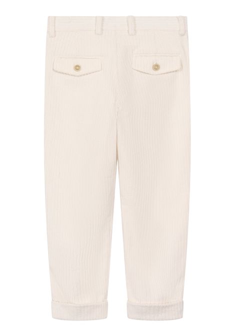 Pantalone bambino panna in velluto Eleventy Milano | EX6P00/ANPANNA