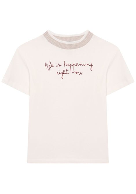 Cream cotton T-shirt for children Eleventy Milano | EX8P31/ANPANNA/BORDEAU