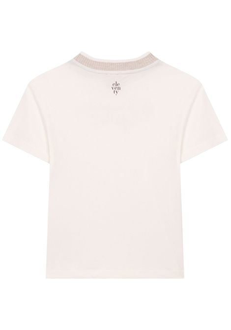 Cream cotton T-shirt for children Eleventy Milano | EX8P31/ANPANNA/BORDEAU