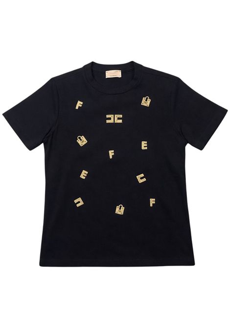 T-shirt bambina nera in cotone ElISABETTA FRANCHI | EFTS188/SUNERO