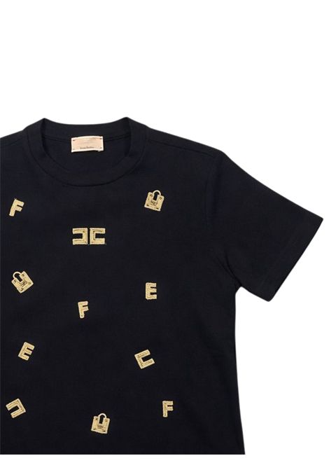 T-shirt bambina nera in cotone ElISABETTA FRANCHI | EFTS188/SUNERO