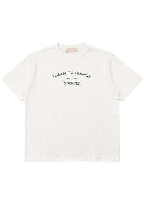 T-shirt bambina panna in cotone ElISABETTA FRANCHI | EFTS204/SUPANNA