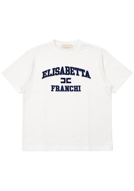 T-shirt bambina panna in cotone ElISABETTA FRANCHI | EFTS220/SUPANNA