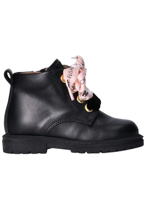 Scarpe bambina nere in pelle ElISABETTA FRANCHI | F1A5E03833/PIANERO