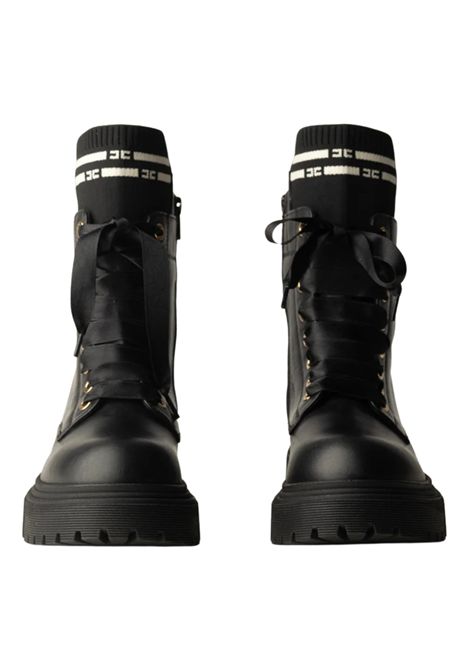 Black leather amphibian for girls ElISABETTA FRANCHI | F4A5E0422/PIANERO