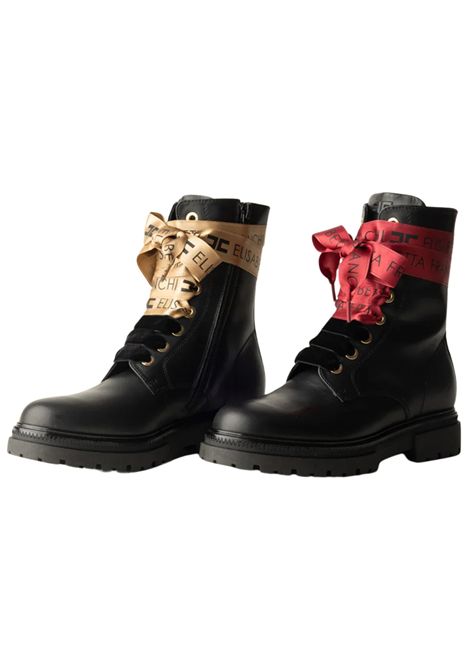 Anfibio bambina nero in pelle ElISABETTA FRANCHI | F4A5E0436/PIANERO