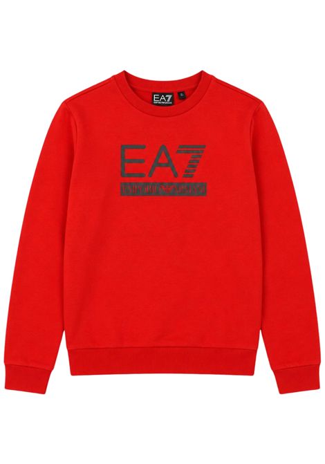 Felpa bambino rossa in cotone EMPORIO ARMANI | 7B000352ROSSO