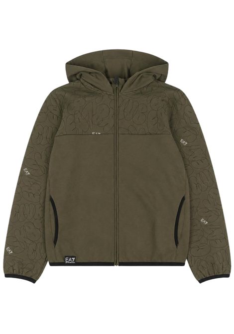 Felpa bambino verde in cotone EMPORIO ARMANI | 7B000369VERDE
