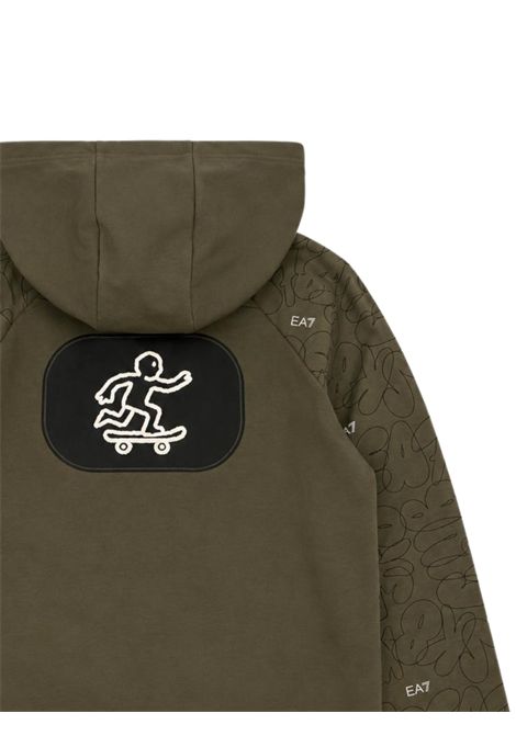 Felpa bambino verde in cotone EMPORIO ARMANI | 7B000369VERDE