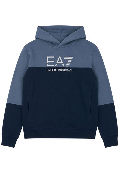 Felpa bambino blu in cotone EMPORIO ARMANI | 7B000394BLU