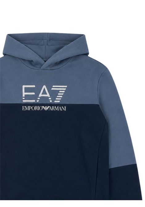 Felpa bambino blu in cotone EMPORIO ARMANI | 7B000394BLU