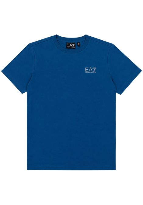 T-shirt bambino blu in cotone EMPORIO ARMANI | 7B000405BLU