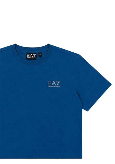 T-shirt bambino blu in cotone EMPORIO ARMANI | 7B000405BLU