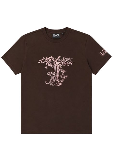 T-shirt bambina marrone in cotone EMPORIO ARMANI | 7G000240MARRONE