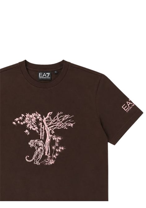 T-shirt bambina marrone in cotone EMPORIO ARMANI | 7G000240MARRONE