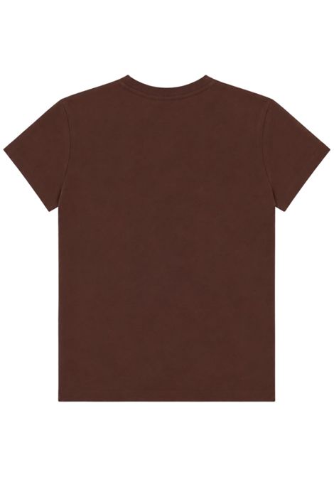 T-shirt bambina marrone in cotone EMPORIO ARMANI | 7G000244MARRONE