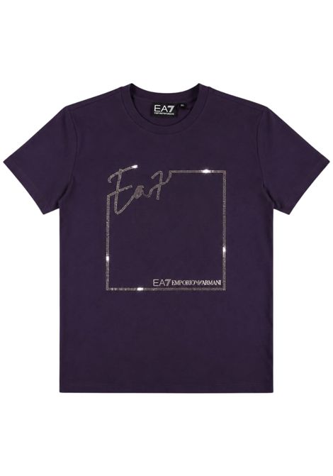 T-shirt bambina viola in cotone EMPORIO ARMANI | 7G000254VIOLA