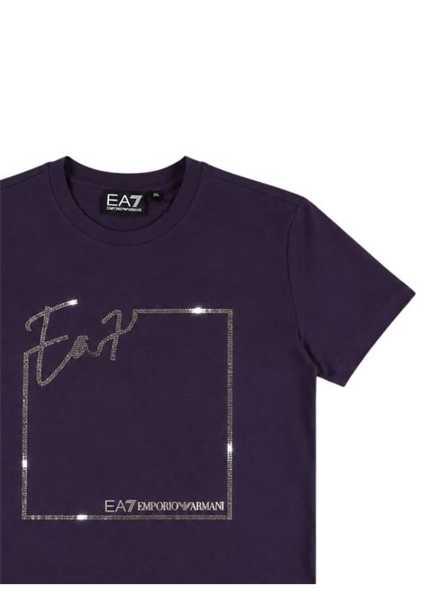 T-shirt bambina viola in cotone EMPORIO ARMANI | 7G000254VIOLA