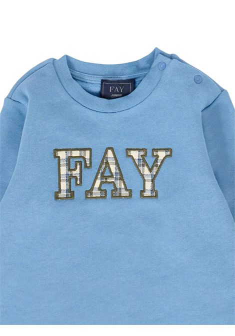 Felpa neonato azzurra in cotone FAY | FV4500Z/SUAZZURRO