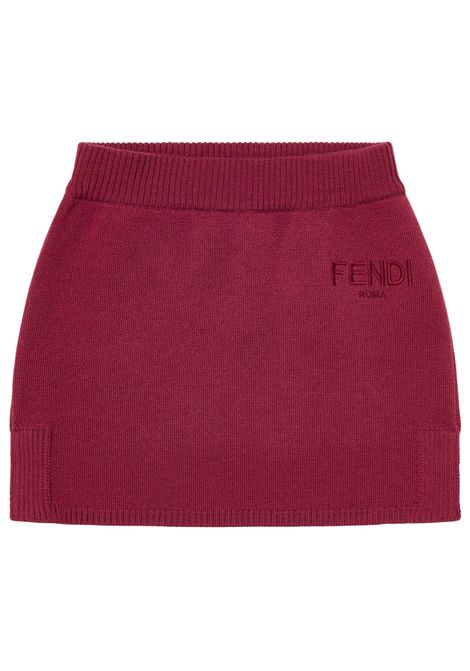 Gonna bambina bordeau in lana FENDI | JFG234/MABORDEAU