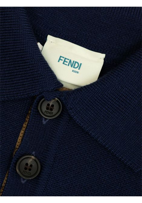 Blue wool sweater for children FENDI | JMG128/CEBLU