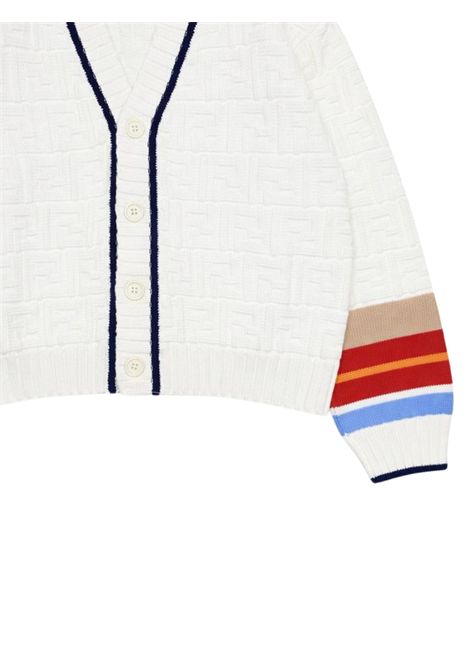 White cotton cardigan for girls FENDI | JMG130/MABIANCO