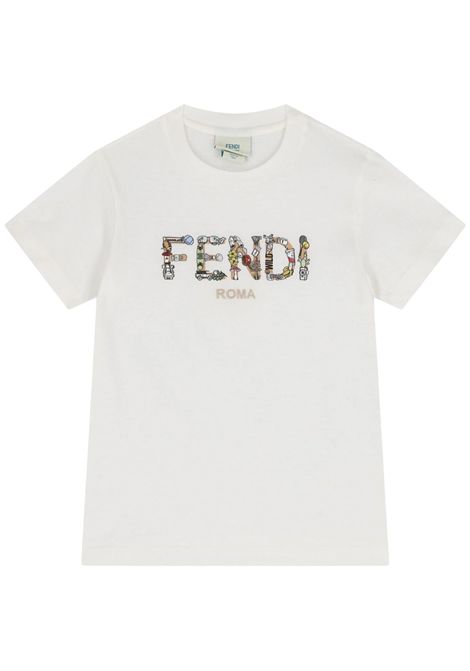 T-shirt unisex bianca in cotone FENDI | JMI487/MABIANCO